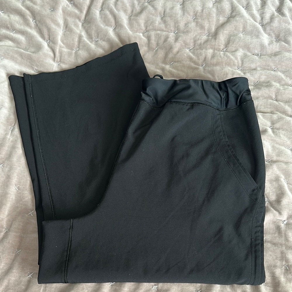 Black Joggers with Wide-Leg Design and Elastic Waist